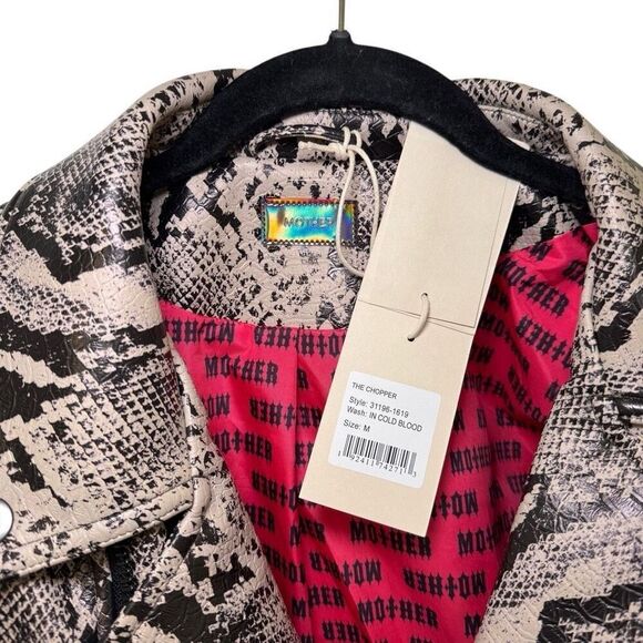 Mother the chopper snakeskin leather jacket Medium - Picture 3 of 6